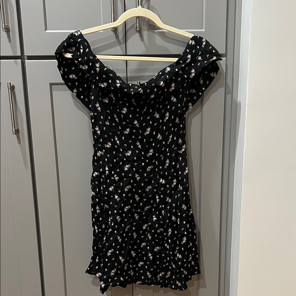 Reformation Elegant Black Floral Dress